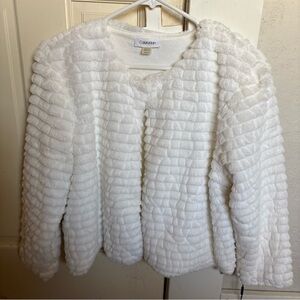 Calvin Klein Women's Faux Fur Jacket Size XL Bride Wedding Showers Bachelorette